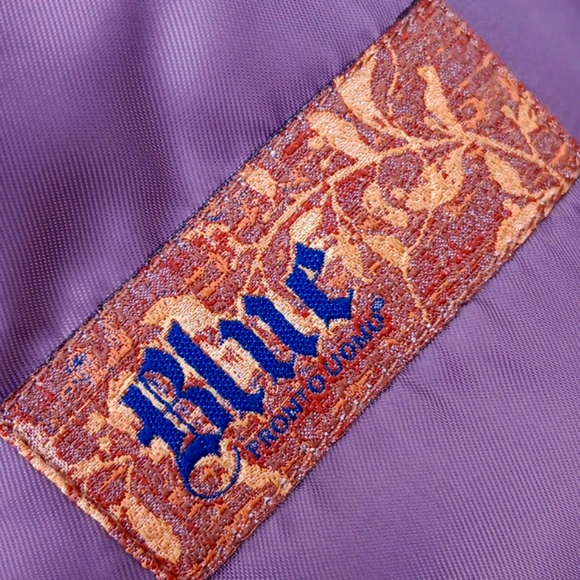 BLUE by PRONTO UOMO MEN'S PURE COTTON BLACK BLAZER W/WHITE PIN STRIPES - Picture 7 of 17